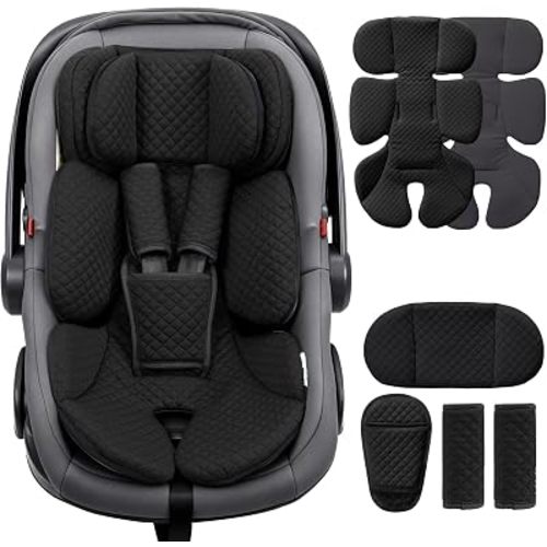Infant Car Seat Insert with Adjustable Head Support, Black