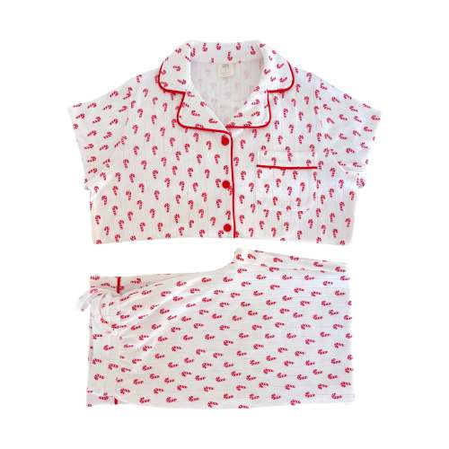 Candy Cane / Organic Pointelle Women's Lounge Set – SpearmintLOVE