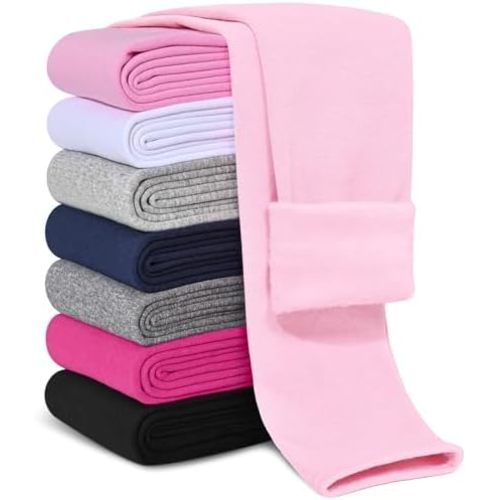 Girls Fleece Lined Leggings Cotton Kids Winter Warm Leggings Thick Thermal Tights Pants