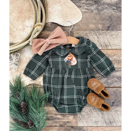 Green Plaid Flannel Romper – theFRINGEDpineapple