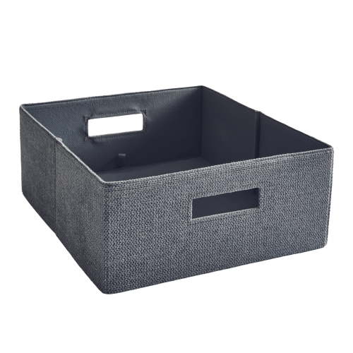 Better Homes & Gardens Half-Size Fabric Storage Bin, Gray Textured