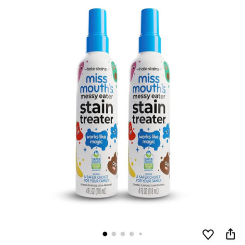 Miss Mouth's Messy Eater Stain Treater Spray - 4oz 2 Pack Stain Remover - Newborn & Baby Essentials - No Dry Cleaning Food, Grease, Coffee Off Laundry, Underwear, Fabric