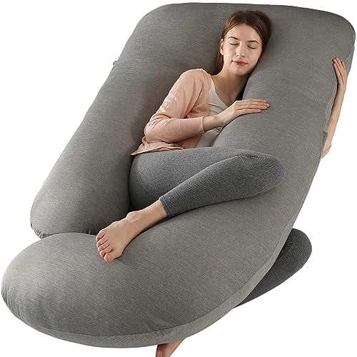 BATTOP Pregnancy Pillows with Cooling Cover,Maternity Body Pillow for Sleeping,Support for Back,HIPS,Legs,Belly for Pregnant Women,Pregnancy Must Haves
