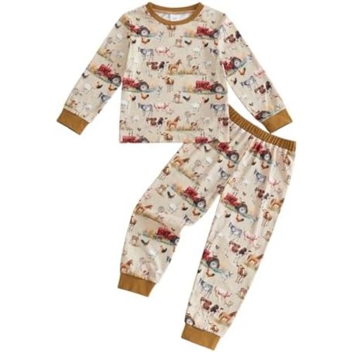 Sasaerucure Toddler Baby Boy Outfit Hunting Crewneck Long Sleeve Shirt Pullover Tops and Pants 2 Piece Clothes Set