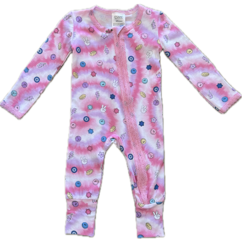 esme- Challah Back Lace Trim Flip Footie