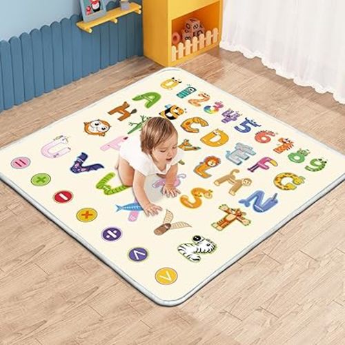 Baby Play Mat, 1-Inch Thick Foam 47" X 47" Playpen Mat,Waterproof & Non - Slip Playmat for Baby Play on Floor, Wipe - Clean, Ideal for Infants, Toddlers & Kids' Crawling and Tummy Time(Animal)