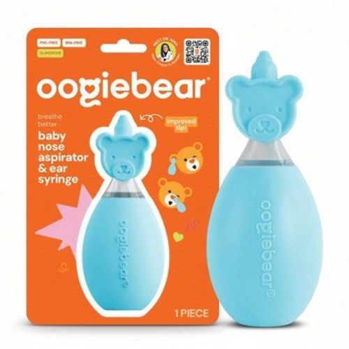 oogiebear Bulb Aspirator Handheld Baby Nose Cleaner for Newborns, Infants, and Toddlers - Blue: Manual Nasal Aspirator