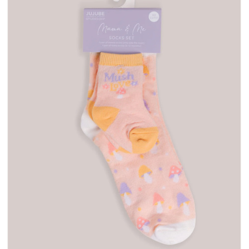 JuJuBe x Studio Oh! Mama & Me Matching Socks Set - Mushy Love