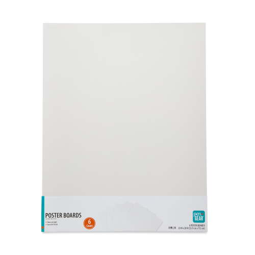 Pen+Gear Heavyweight White Poster Board, 22 in x 28 in, 6 Count
