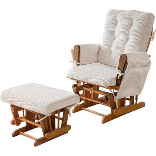 Amazon.com: HIGOGOGO Glider Rocker Replacement Cushion Set with Storage Pockets Soft Corduroy Fabric & High-Support Foam for Living Room Rocking Chair(Without Chair, Beige