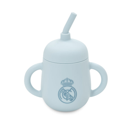 Silicone Spill- Proof Cup with Straw Blue Real Madrid