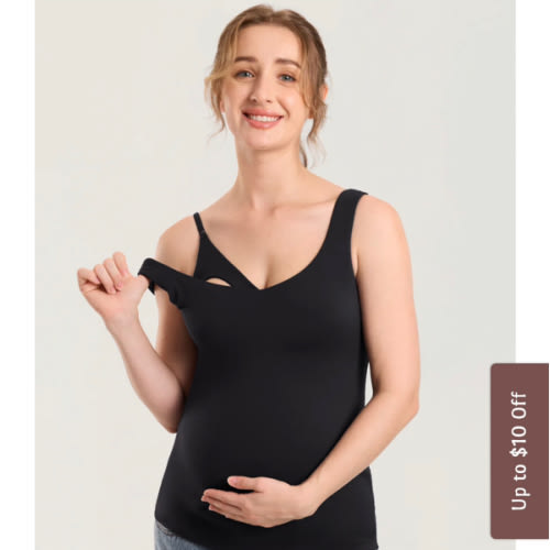 Natrelax® Nursing Tank Top - Black, size S