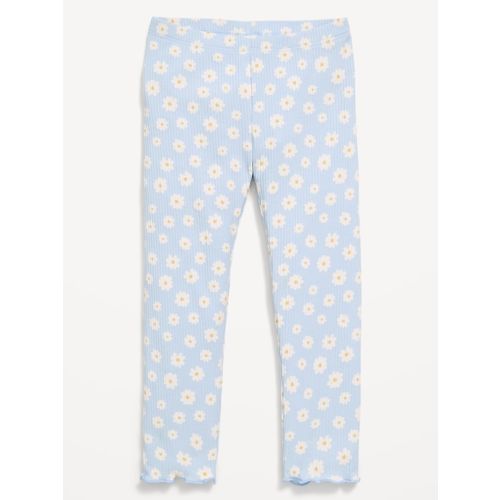 Printed Full-Length Textured Leggings for Toddler Girls