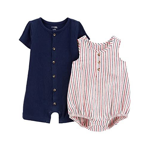 Simple Joys by Carter's baby-boys Button Rompers, Pack of 2