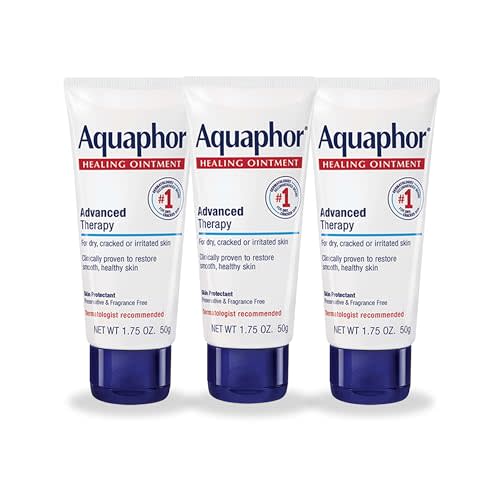 Aquaphor Advanced Therapy Healing Ointment, Hypoallergenic, Fragrance Free Body Moisturizer for Dry Skin and Minor Wound Care, Travel Size Skin Care Set, 1.75 Oz Tube, Pack of 3