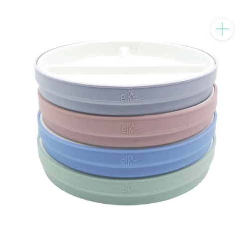 6.7"/16cm Porcelain White Divided Plates with Silicone Sleeves