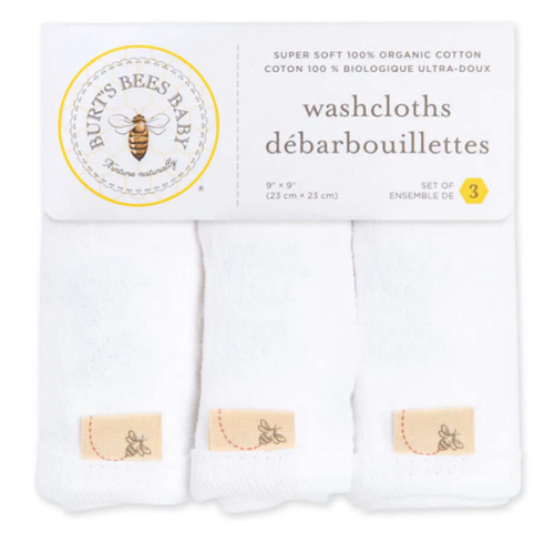 Burt's Bees Organic White Washcloths