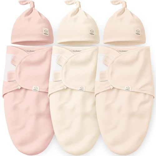 3pk Organic Swaddles for Newborns Girls, Boys & Hats (Sage, 0-3M)