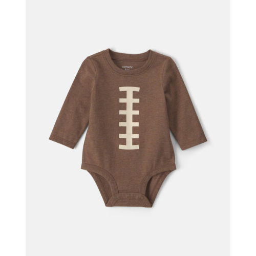 Baby Boy Football Long-Sleeve Graphic Bodysuit - Brown | Carter's