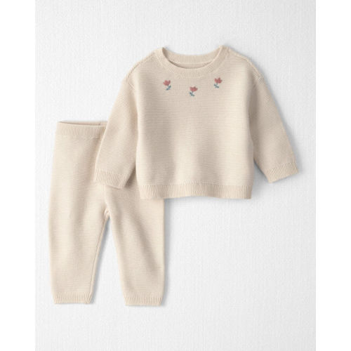 Baby Girl 2-Piece Organic Cotton Sweater Knit Top & Pant Set - Little Planet | Carter's