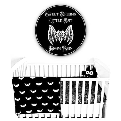 Gothic Baby Decor, Gothic Nursery, Baby Gothic, Personalized Nursery Decor, Personalized Baby Shower Gift, Custom Bat Print, Gothic Nursery