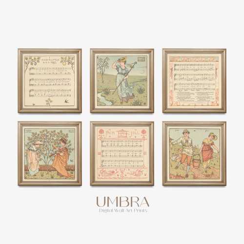 Vintage Nursery Rhyme Prints: 19th Century Storybook Art (Digital Download)