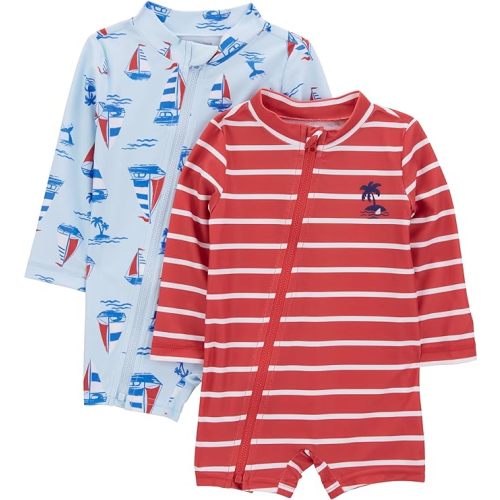 Simple Joys by Carter's Baby-Boys 2-Pack 1-Piece Zip Rashguards