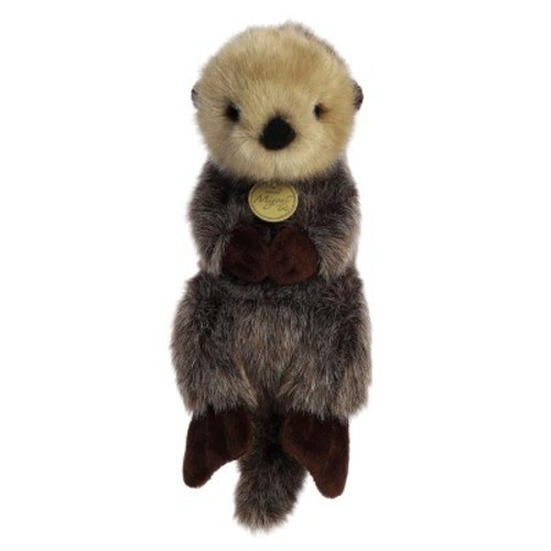 Aurora Medium Baby Sea Otter Miyoni Tots Adorable Stuffed Animal Brown 9.5"
