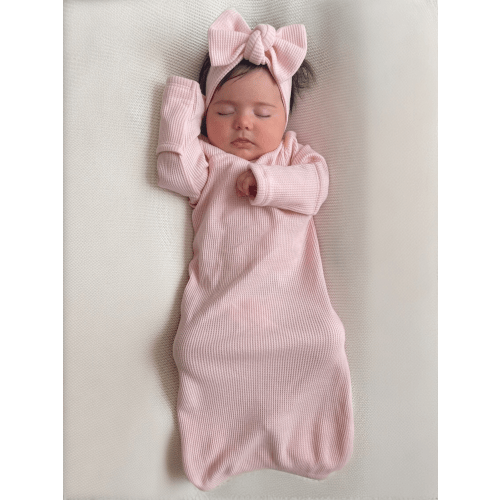 Organic Waffle Gown, Blush