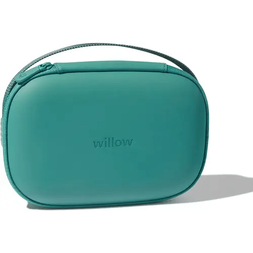 Willow Breast Pump Carrying Case, Teal, Use with Hands Free Wearable Breast Pumps, Ultra Durable Hard Shell Breast Pump Case with Removable Tray, Compact and Discreet
