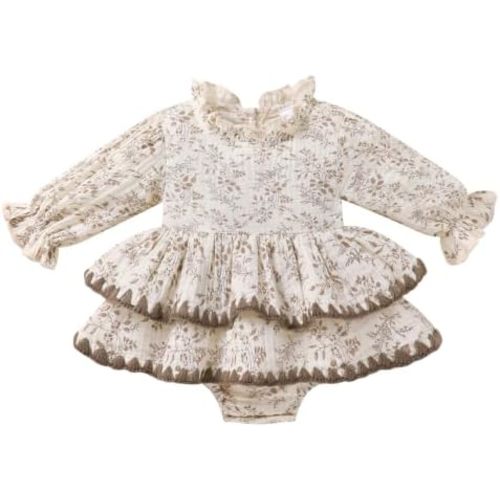 YOUNGER TREE Baby Girl Clothes Infant Long Sleeve Romper Dress Fall Outfit