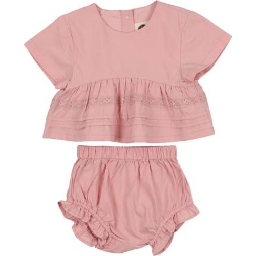 Kids' Pleats 'N' Tiers Peplum Top & Shorts Set, 9M