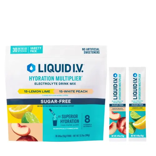 Liquid I.V. Hydration Multiplier, 30 Individual Serving Stick Packs in Resealable Pouch, Sugar Free, Variety Pack | Costco