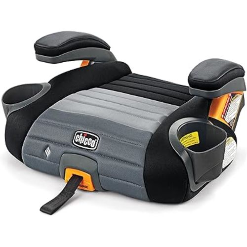 Chicco GoFit ClearTex Plus Backless Booster Car Seat, Latch Attachment, Quick-Release Latch Removal, Portable Car Booster Seat for Children at Least 4 Years Old and 40-110 lbs | Obsidian/Black