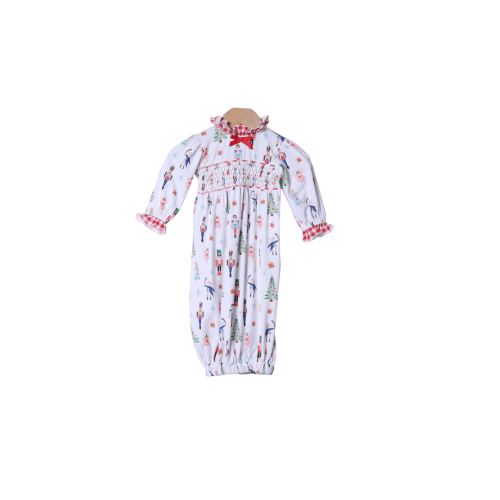 Smocked Nutcracker Layette Gown