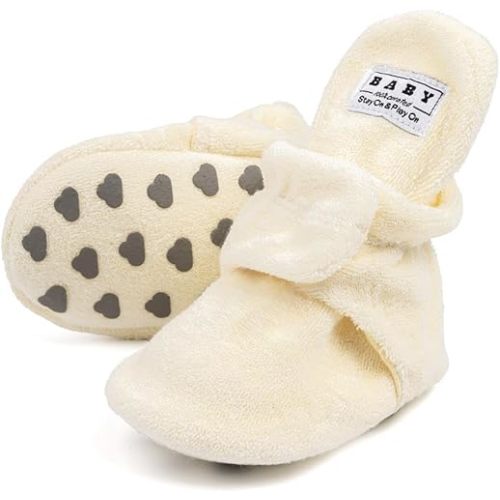 Sawimlgy Baby Girl Boy Cotton Booties Stay On Sock Slippers Soft Bedroom Shoes Non-Skid Ankle Boots With Grippers Toddler Crib Warm Shoe First Walker Birthday Shower | Non-Skid, Stay On, Soft, Warm, With Grippers, Toddler, Crib, Bedroom, Shoes, Shoe