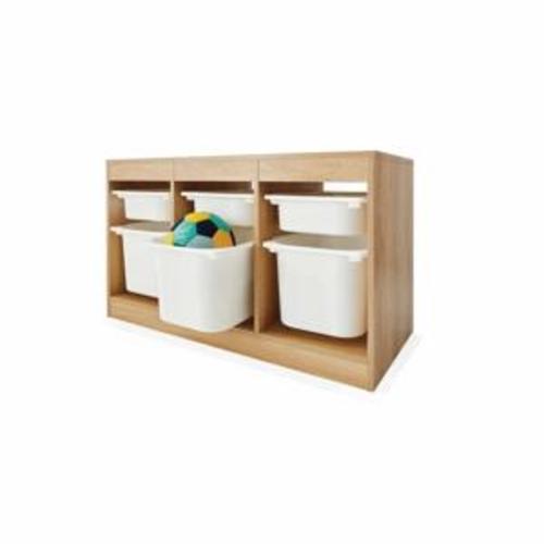Kids Storage Unit with 6 Tubs - Oak Look