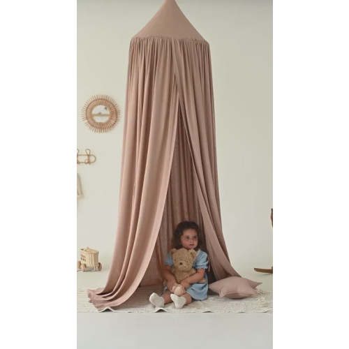 Taupe Linen Crib Canopy – Soft & Airy Style | HelloLittleFox