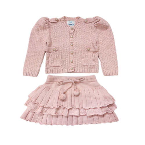 Julie Pink Knit Cotton Top and Skirt Set (2 Years)