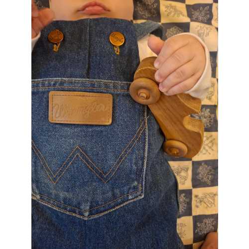 Western baby jean overalls made from Wrangler denim pants