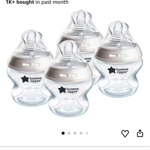 Tommee Tippee Natural Start Anti-Colic 5 oz BPA Free Baby Bottles, 0+ Months, Slow Flow Breast-Like Nipple, Self Sterilizing, Designed for Seamless Transition Between Bottle and Breast, Pack of 4