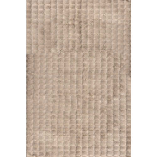 Ivana Checkered Plush Cloud Washable Rug | Taupe