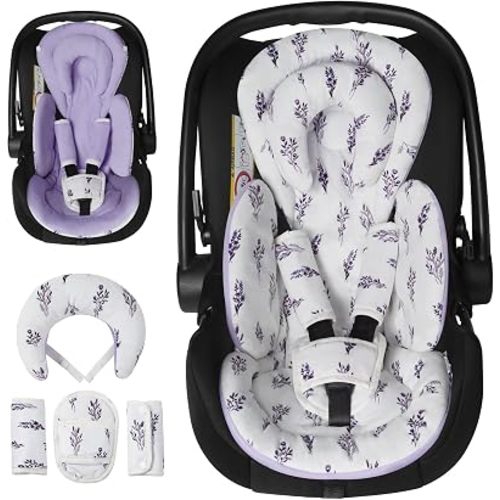 Infant Car Seat Insert for Baby Head Body Support, Purple