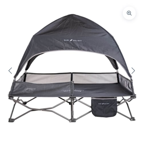 Go With Me® Bungalow Deluxe Portable Travel Cot - Grey - Baby Delight