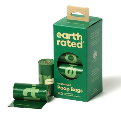 Earth Rated Leak-Proof Dog Poop Bags - Unscented - 120 Bags/6 Rolls