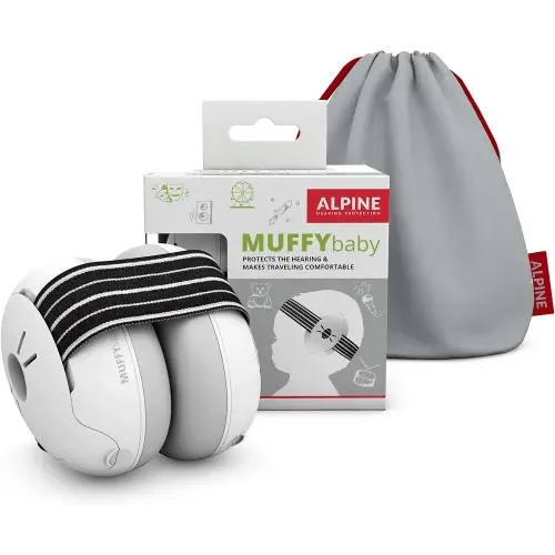 Alpine Muffy Baby Ear Protection for Babies and Toddlers up to 36 Months - CE & ANSI Certified - Noise Reduction Earmuffs - Comfortable Baby Headphones Against Hearing Damage & Improves Sleep - Black