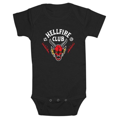 Infant's Stranger Things Hellfire Club White Logo Bodysuit - Black - 6 Months