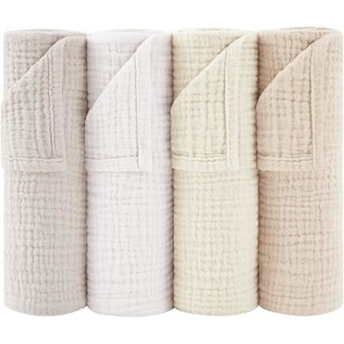Susurration Muslin Burp Cloths 24x24 Inches Ultra Soft 100% Cotton