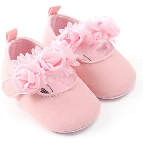 RVROVIC Baby Girl Moccasins Princess Sparkly Mary Jane Dresses Shoes Premium Lightweight Soft Sole Crib Shoes Toddler Shoes