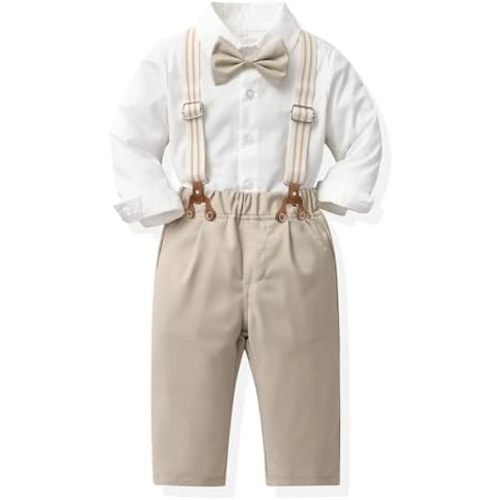 SALNIER Toddler Boy Suit Baby Tuxedo Boys Formal Outfit Set